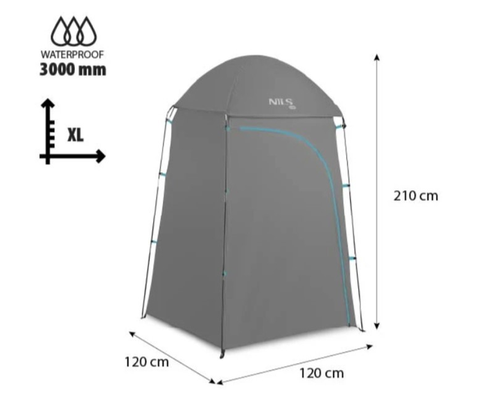 Przebieralnia turystyczna Nils Camp NC3025  XL Szara (5908261682421) - obraz 8