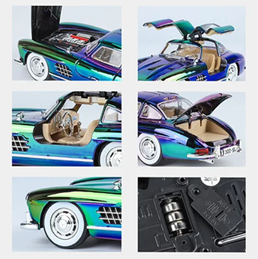 Моделька машини Mercedes-Benz 300SL перламутровий, оснащена звуковими та світловими ефектами - зображення 5