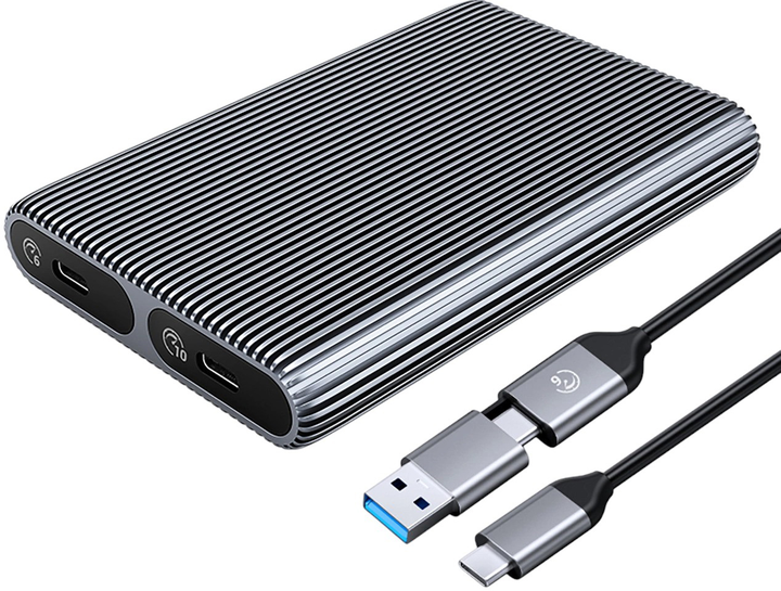 Obudowa dysku Orico AM2C3-2SN Dual-bay M.2 SATA+NVME USB-C (6942227137661) - obraz 2