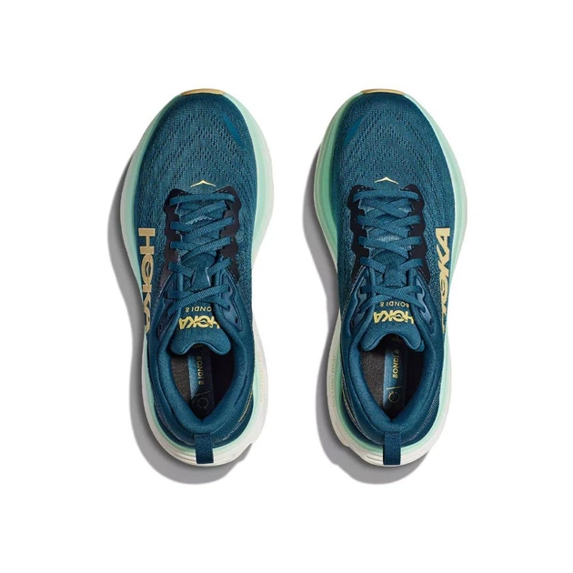 Мужские кроссовки HOKA ONE ONE BONDI 8 1123202 MOBS 42 (EU 42, USA 8,5 D, 26,5 см) темно серые с салатовым - изображение 5