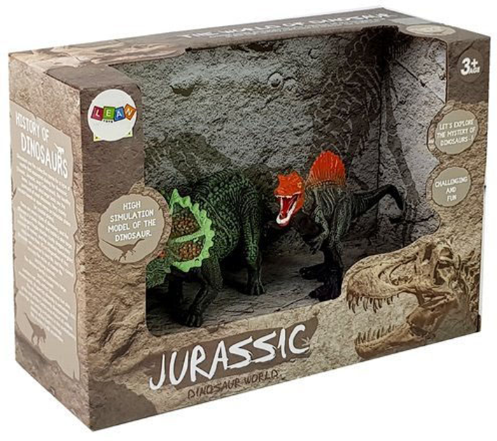 Zestaw figurek Lean Toys Dinozaur Spinosaurus 6.5 cm i Triceratops 6 cm (5904665998441) - obraz 1