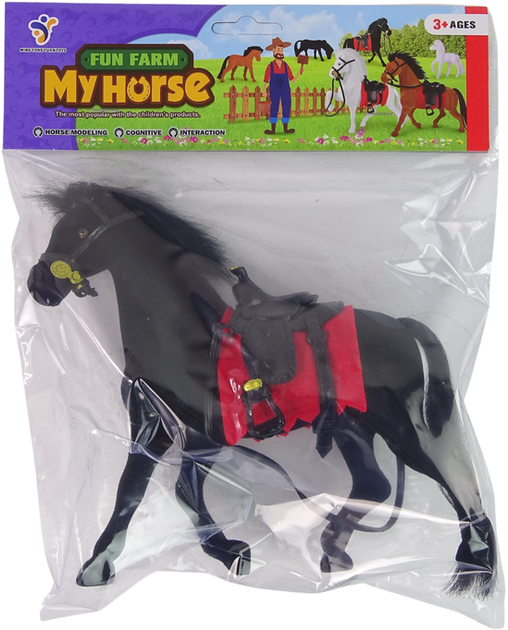 Figurka Lean Toys Farma Koń Czarny 17 cm (5905323216044) - obraz 1