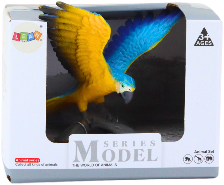 Figurka kolekcjonerska Lean Toys Zwierzęta Świata Papuga Ara Ararauna 7 cm (5905991020639) - obraz 1