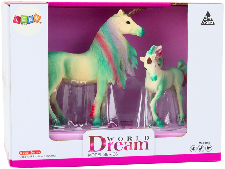 Zestaw figurek Lean Toys Zwierzęta Świata Jednorożec z małym (5905991020752) - obraz 1