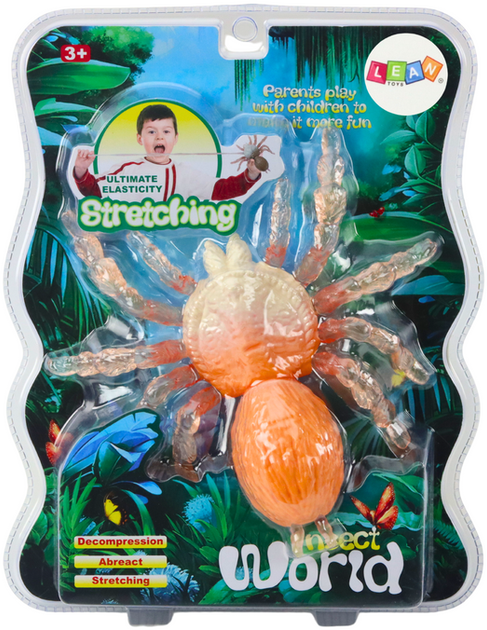 Figurka Lean Toys Pająk rozciągliwy Pomarańczowy 6 cm (5905991026440) - obraz 1