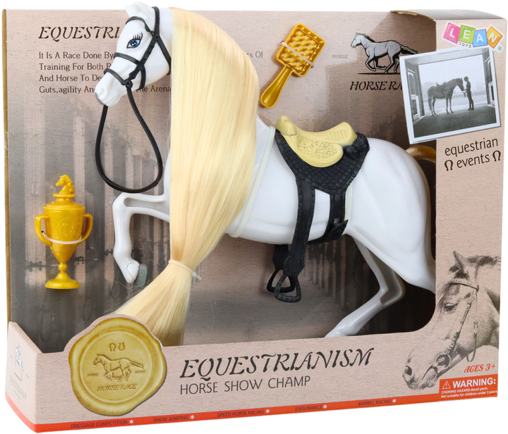 Zestaw Lean Toys Koń Biały z akcesoramy 26.5 cm (5905991056607) - obraz 1