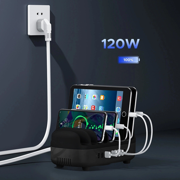 Stacja ładowania Orico Smart 10 x USB-A Black (DUK-10P-V1) - obraz 5