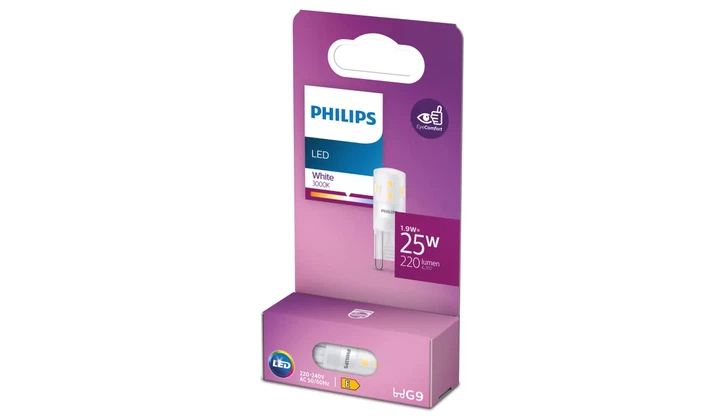Світлодіодна лампа Philips G9 1,9Вт 3000K (теплий) 220 люменів 929003790601 - изображение 2