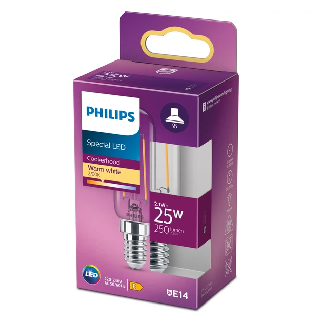 Світлодіодна лампа Philips філаментна T25 2.1Вт E14 2700K (тепле) 250 люменів 929001949028 - зображення 2