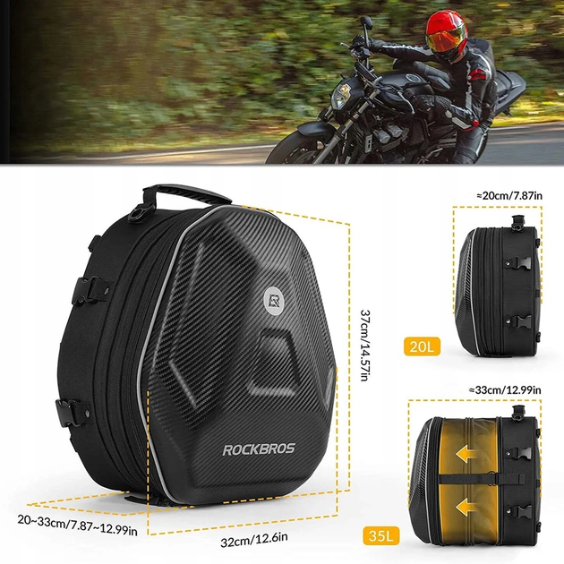 Мотосумка RockBros Motorcycle Tank Bag 35 l Black (30140026001) - зображення 8