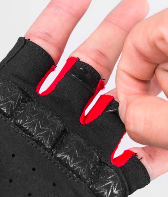 Велорукавички Rockbros з гелевими вставками S169BR S Black-Red (5907769312786) - зображення 3