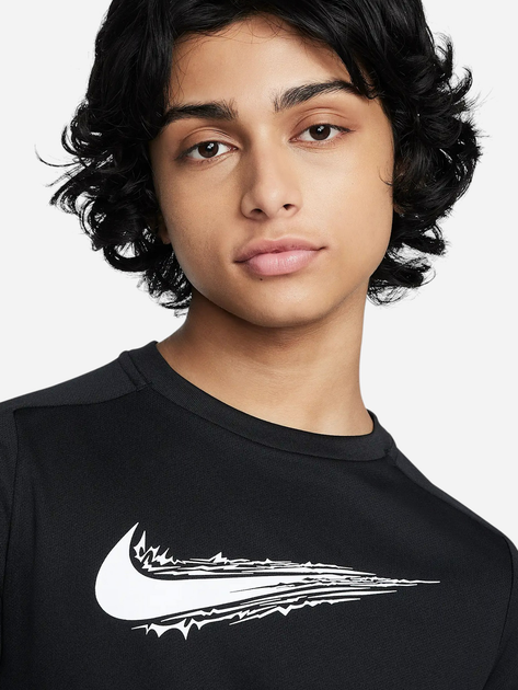 Підліткова футболка для хлопчика Nike B Nk Df Multi Ss Top Hbr HF8100-010 158-170 XL Чорна (197859942831) - зображення 4