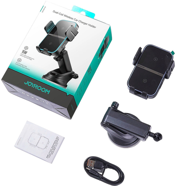 Uchwyt samochodowy do telefonu Joyroom JR-ZS246 Qi 15W Black (6956116728762) - obraz 3