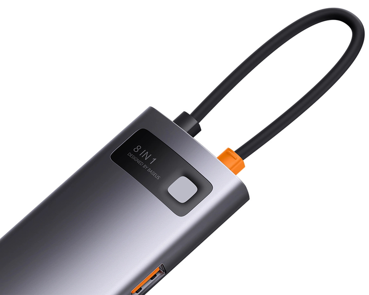 Хаб Baseus StarJoy 8in1 USB-C Grey (WKWG080213) - зображення 4
