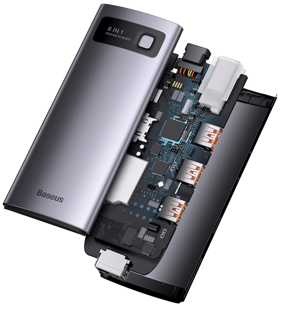 Хаб Baseus StarJoy 8in1 USB-C Grey (WKWG080213) - зображення 5