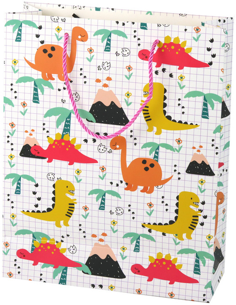 Torebka prezentowa LeanToys Dinozaury 32 x 26 x 10 cm (5905884453315) - obraz 1