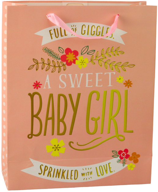 Torebka prezentowa LeanToys Baby Girl 32 x 26 x 12 cm (5905991039884) - obraz 1