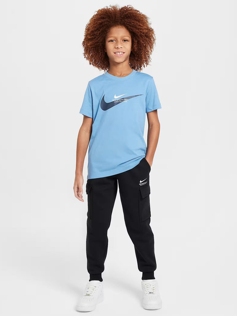 Підліткові спортивні штани-джогери для хлопчика Nike B NSW SI FLC Cargo Pant BB HV6972-010 147-158 L Чорні (197861860000) - зображення 3