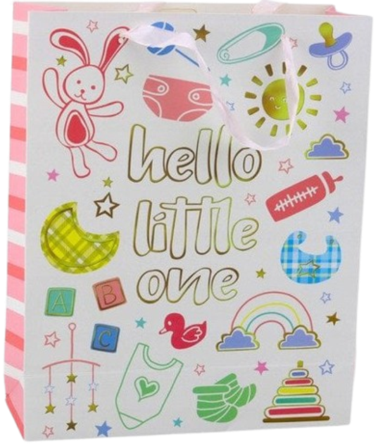 Torebka prezentowa LeanToys Hello Little One 32 x 26 x 10 cm (5905991039891) - obraz 1
