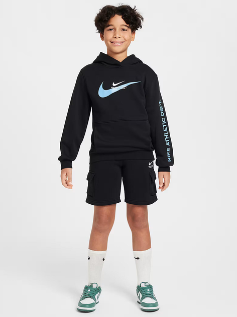 Дитячі трикотажні шорти на резинці для хлопчика Nike B NSW SI FLC Cargo Short BB HV6971-010 122-128 XS Чорні (197861863018) - зображення 3