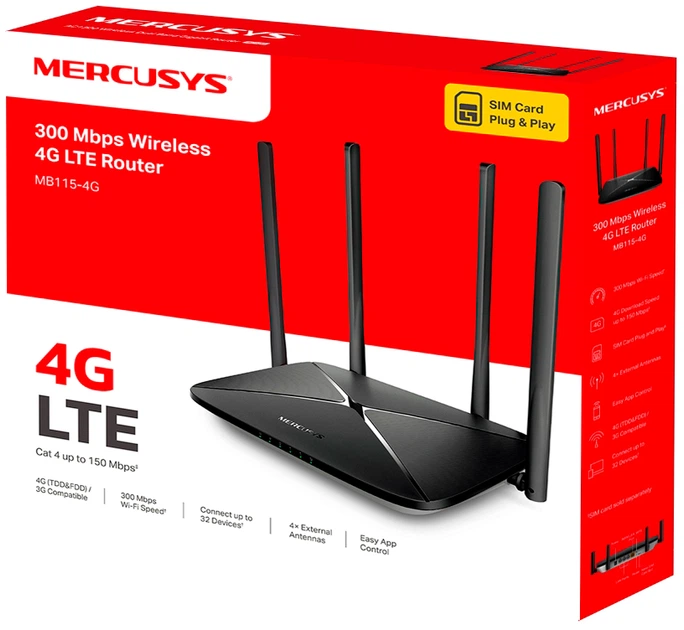 Маршрутизатор Mercusys MB115-4G (MB115-4G) - зображення 4
