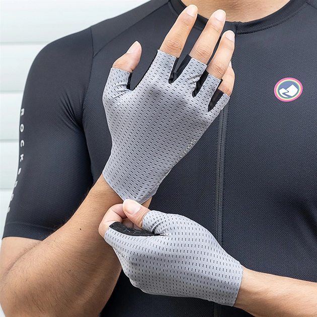 Велорукавички RockBros дихаючі короткі S Grey (5907769373497) - зображення 2