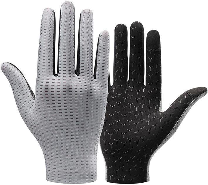 Rękawiczki rowerowe RockBros oddychające długie XXL Grey (5907769373619) - obraz 1