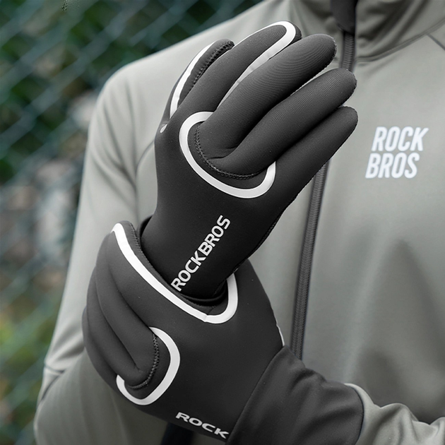 Rękawiczki rowerowe RockBros wodoodporne długie XXL Black (5907769373893) - obraz 8