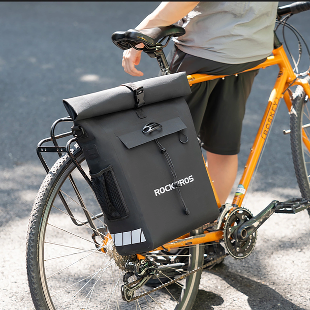 Велосумка RockBros Bike Bag with Backpack Function, Waterproof, with Helmet Attachment 18l Black (30140100001) - зображення 8
