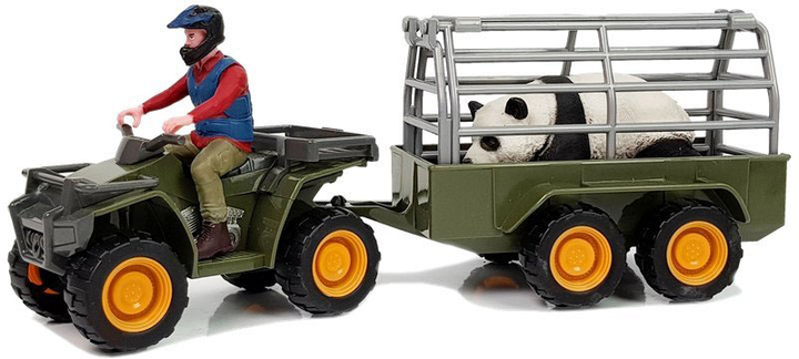 Zestaw zabawek Lean Toys Quad z przyczepką i figurką panda 4 elementy (5903802454468) - obraz 2