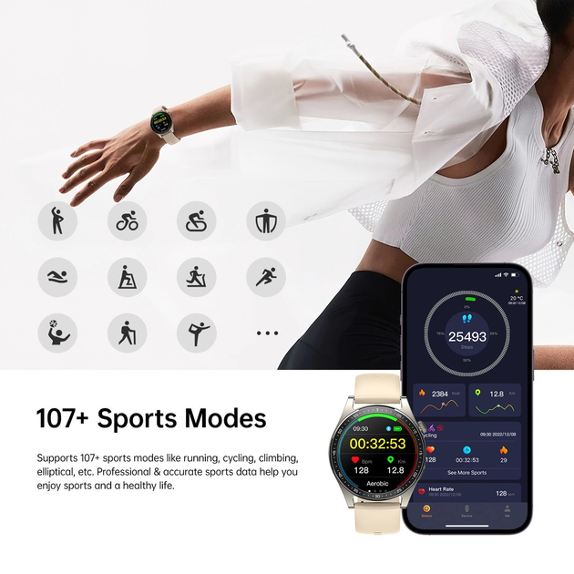 Smartwatch Joyroom Classic Series JR-FC2 Gold (6941237129840) - obraz 9