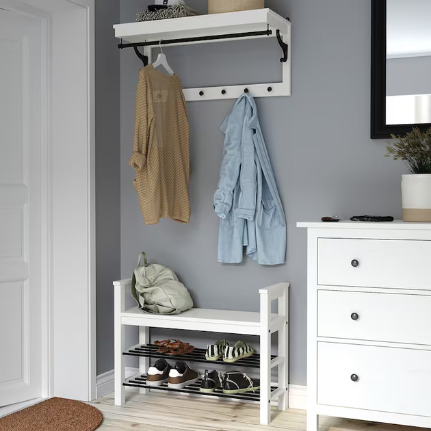 Вішалка з полицею для головних уборів HEMNES IKEA 602.437.98 білий - зображення 3