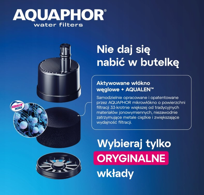 Butelka filtrująca na wodę Aquaphor City 800 ml Granatowa (4744131019550) - obraz 6