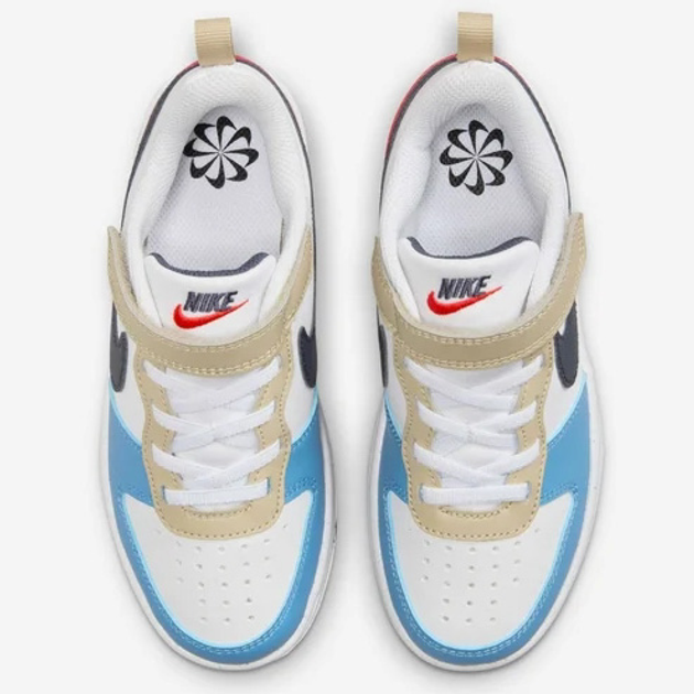 Дитячі кеди для хлопчика Nike Court Borough Low Recraft (PS) DV5457-124 33.5 (2Y US) Білі з синім і червоним (197859915323) - зображення 5