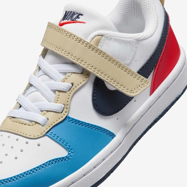 Дитячі кеди для хлопчика Nike Court Borough Low Recraft (PS) DV5457-124 33.5 (2Y US) Білі з синім і червоним (197859915323) - зображення 6