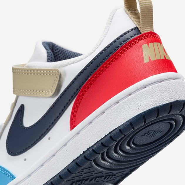 Дитячі кеди для хлопчика Nike Court Borough Low Recraft (PS) DV5457-124 33.5 (2Y US) Білі з синім і червоним (197859915323) - зображення 7