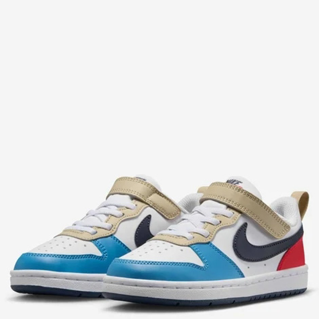 Дитячі кеди для хлопчика Nike Court Borough Low Recraft (PS) DV5457-124 34 (2.5Y US) Білі з синім і червоним (197859878918) - зображення 2