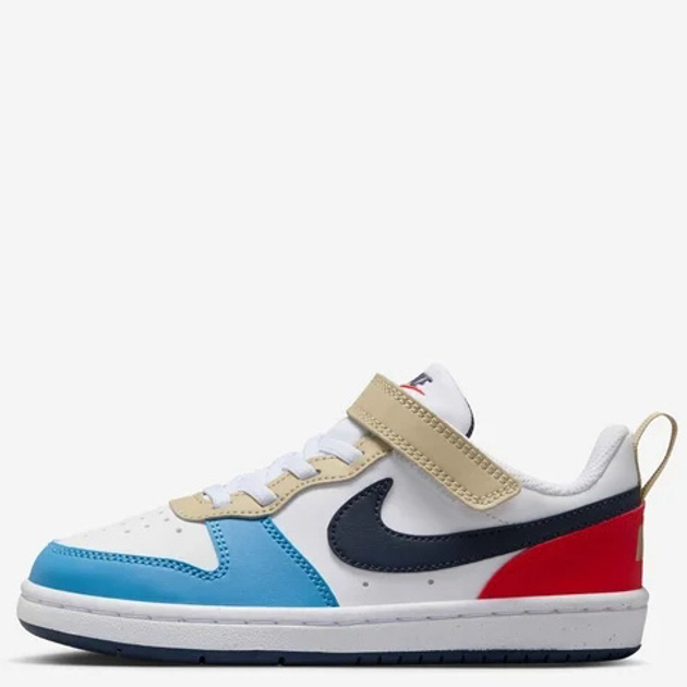 Дитячі кеди для хлопчика Nike Court Borough Low Recraft (PS) DV5457-124 34 (2.5Y US) Білі з синім і червоним (197859878918) - зображення 3