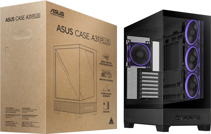 Корпус ASUS A31 Plus Tempered Glass Black (90DC00R0-B19000) - зображення 17