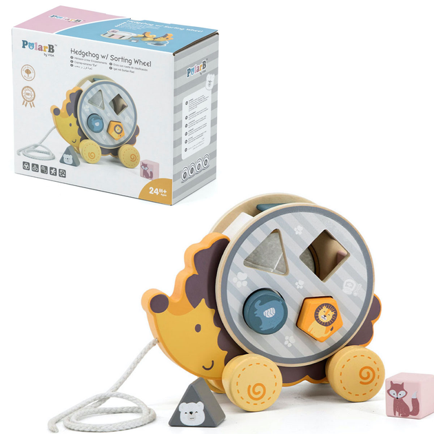 Jeż do ciągania z sorterem Viga PolarB 2w1 drewniany 44025 (6971608440250) - obraz 10