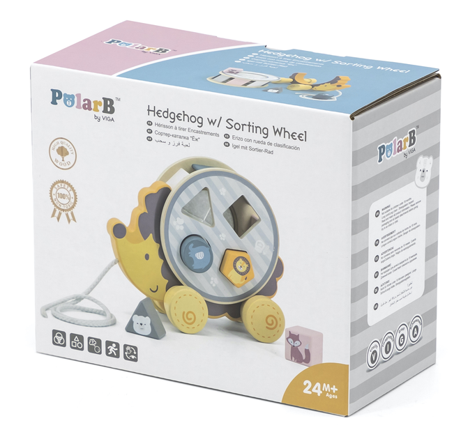Jeż do ciągania z sorterem Viga PolarB 2w1 drewniany 44025 (6971608440250) - obraz 11