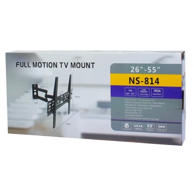 Кронштейн для телевізора Full Motion TV Mount NS-814 (26"-55") - Фото 2 Кронштейн для телевізора Full Motion TV Mount NS-814 (26"-55") - зображення 2
