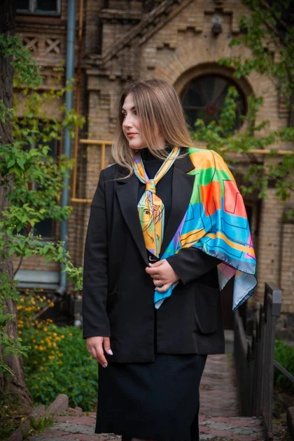 Авторська хустка райдужна MyScarf "Погляд" - изображение 6
