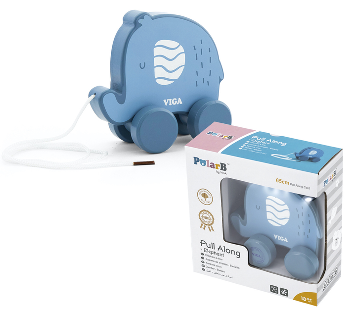 Słonik do ciągania Viga PolarB drewniany 44004 (6971608440045) - obraz 6