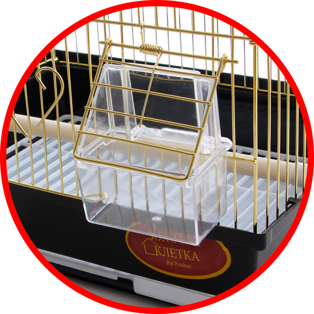 Клітка для малих птахів розміри 30 х 23 х 39 см колір "золото" GOLDEN CAGE A112 GOLD - зображення 3