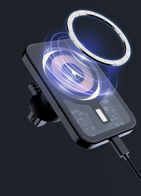 Магнітний бездротовий зарядний пристрій для авто AeronCharge | Підтримка MagSafe - зображення 2