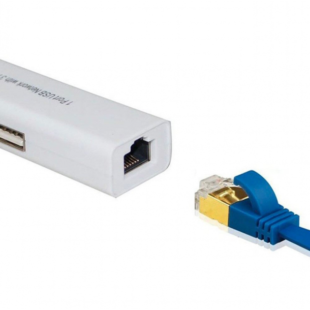 USB-хаб DX139 LAN+USB 3.0 на 3 порта White (R3829) - зображення 4