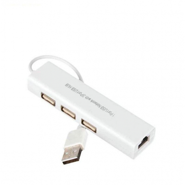 USB-хаб DX139 LAN+USB 3.0 на 3 порта White (R3829) - зображення 3