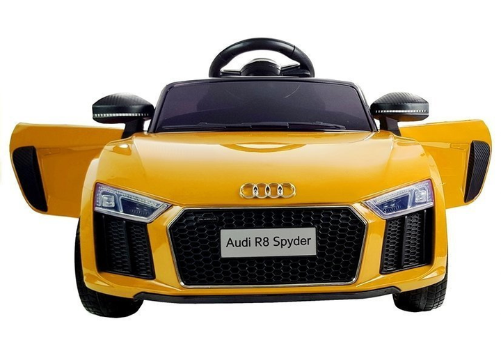 Samochód elektryczny dla dzieci Lean Toys Audi R8 Spyder lakierowany Żółty (5902808151548) - obraz 3