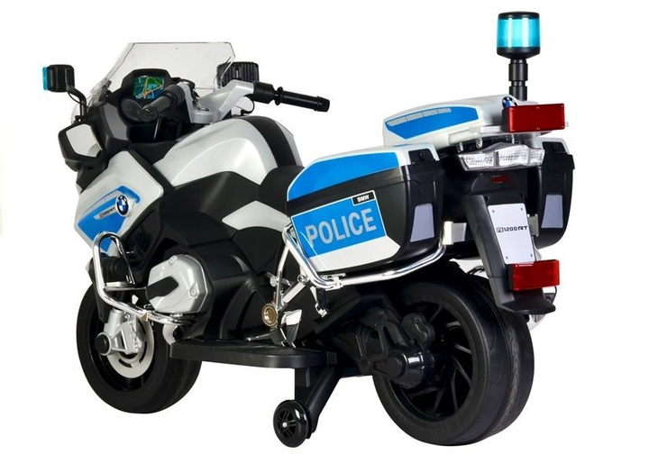 Motor na akumulator dla dzieci Lean Toys BMW R1200 Policja Srebrny (5902808154891) - obraz 5